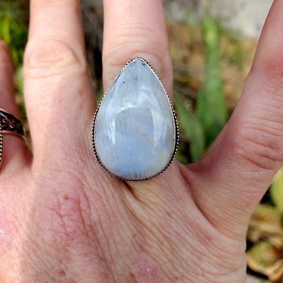 New Amazing Rainbow Moonstone 925 Silver Ring. - Picture 2 of 10